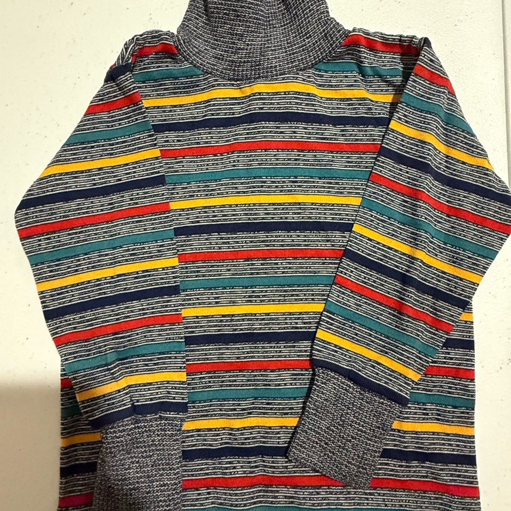 Healthtex Red and Yellow Turtleneck Sweater Vibrant Stripes